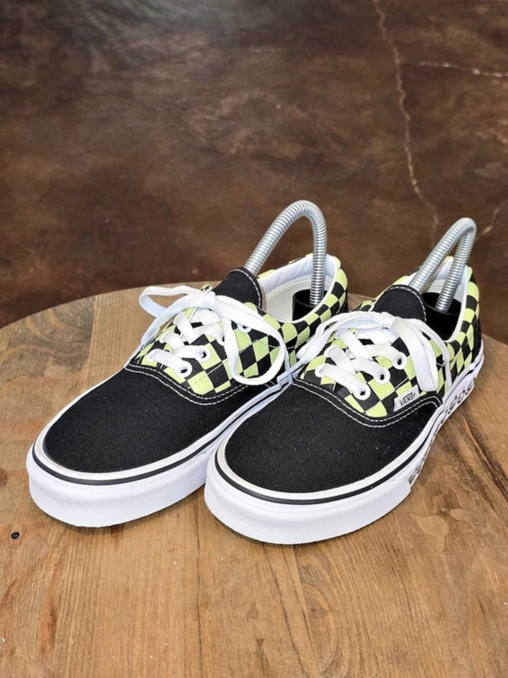 VANS BMX Era Black Sharp Green Checkerboard M5 W6.5
